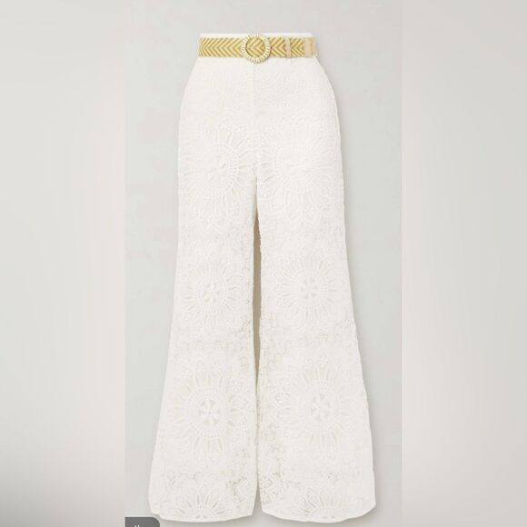 Zimmermann lace White Wide-Leg Pants, US6 - Picture 4 of 11
